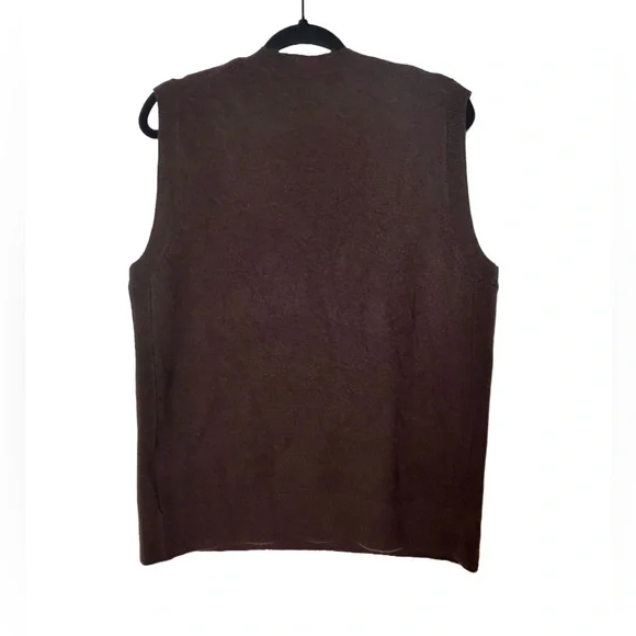 NWT Madewell Cashmere V-Neck Sweater Vest in Molasses Brown, Size Medium - Picture 6 of 11
